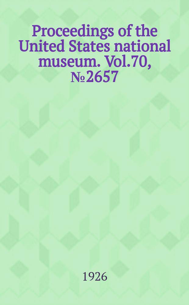 Proceedings of the United States national museum. Vol.70, №2657 : Some braconid and chalcid flies from Formosa, parasitic on aphids