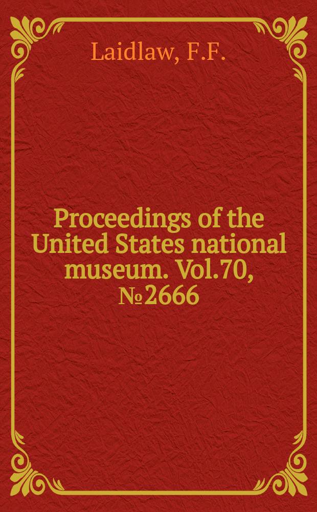 Proceedings of the United States national museum. Vol.70, №2666 : Description of a new dragon fly from Lower Siam belonging to the genus Urothemis