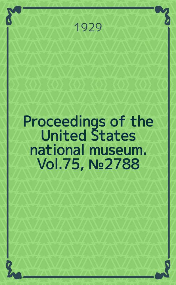 Proceedings of the United States national museum. Vol.75, №2788 : A new nematode, Sincosta aberrans, new genus, and new species from a rodent