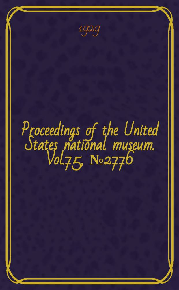 Proceedings of the United States national museum. Vol.75, №2776 : A generic revision of the fossorial wasps of the tribes stizini and Bembicini, with notes and descriptions of new species