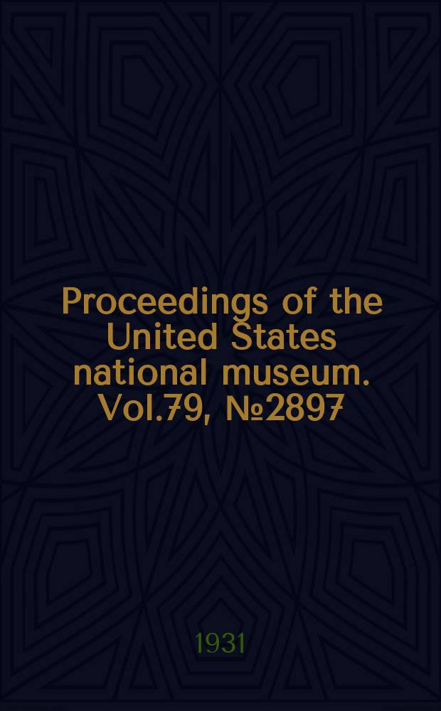 Proceedings of the United States national museum. Vol.79, №2897 : A new nematode worm Viannaia bursobscura, from the opossum with a note on other parasites of the opossum