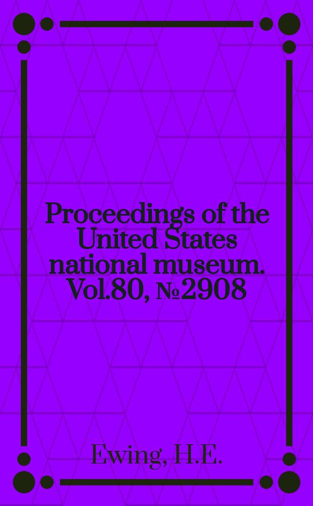 Proceedings of the United States national museum. Vol.80, №2908 : A catalogue of the trombiculinae, or chigger mites, of the New World with new genera and species and a key to the genera
