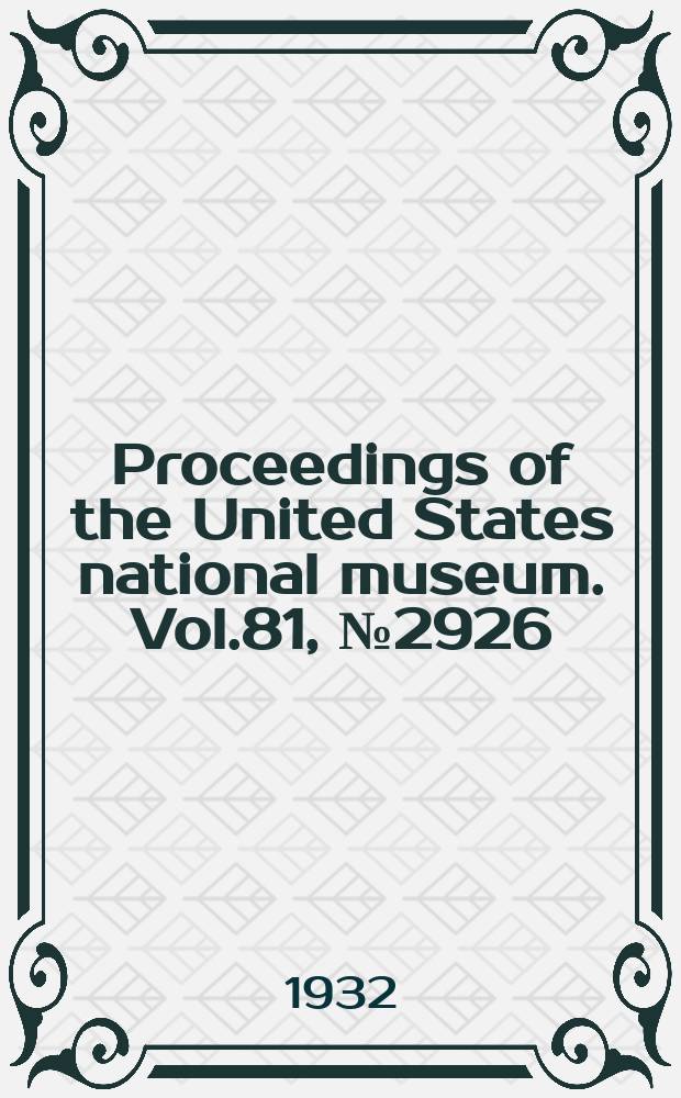 Proceedings of the United States national museum. Vol.81, №2926 : A new species of cestode, Crepidobothrium amphiumae, from Amphiuma tridactylum