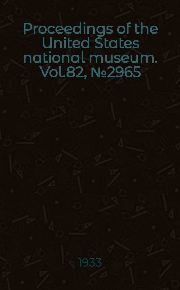 Proceedings of the United States national museum. Vol.82, №2965 : A new fresh-water sponge from South Carolina