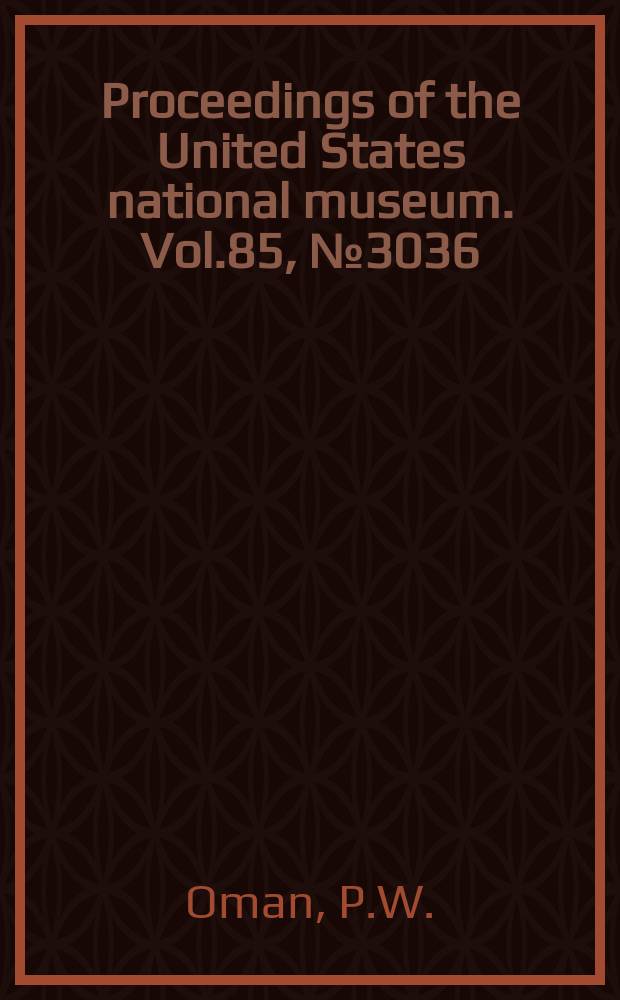 Proceedings of the United States national museum. Vol.85, №3036 : Revision of the nearctic leafhoppers of the tribe Errhomenellini (Homoptera: Cicadellidae)