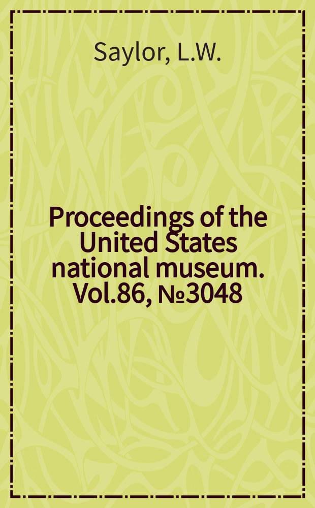 Proceedings of the United States national museum. Vol.86, №3048 : Revision of the beetles of the melolonthine subgenus Phytalus of the United States
