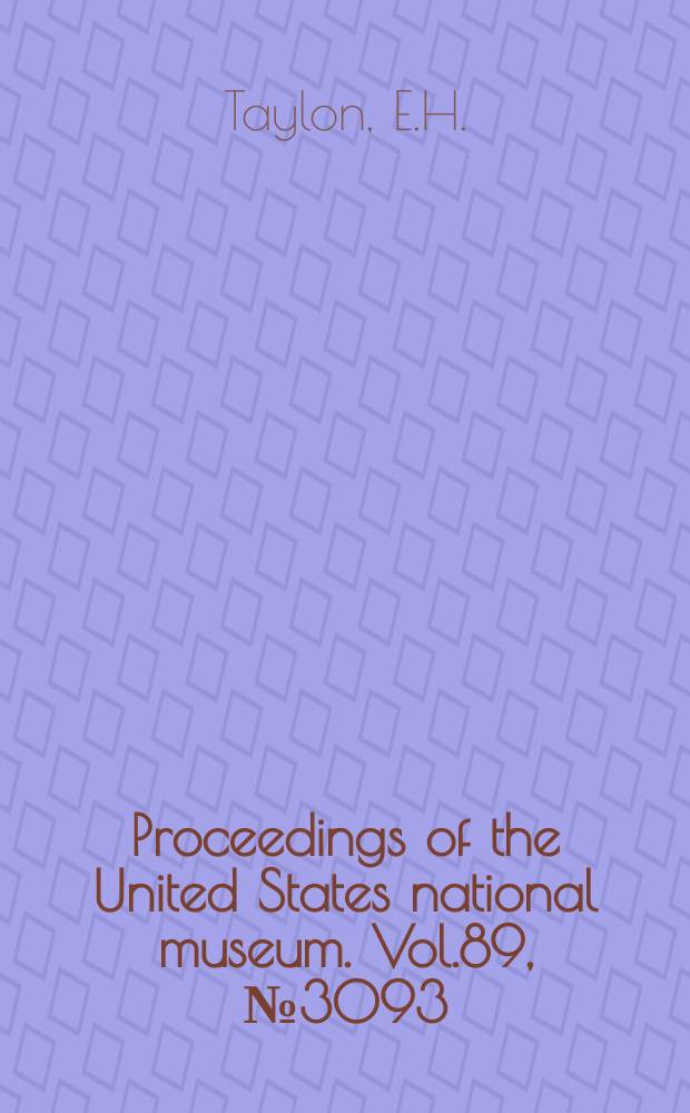 Proceedings of the United States national museum. Vol.89, №3093 : Two new anuran amphibians from Mexico