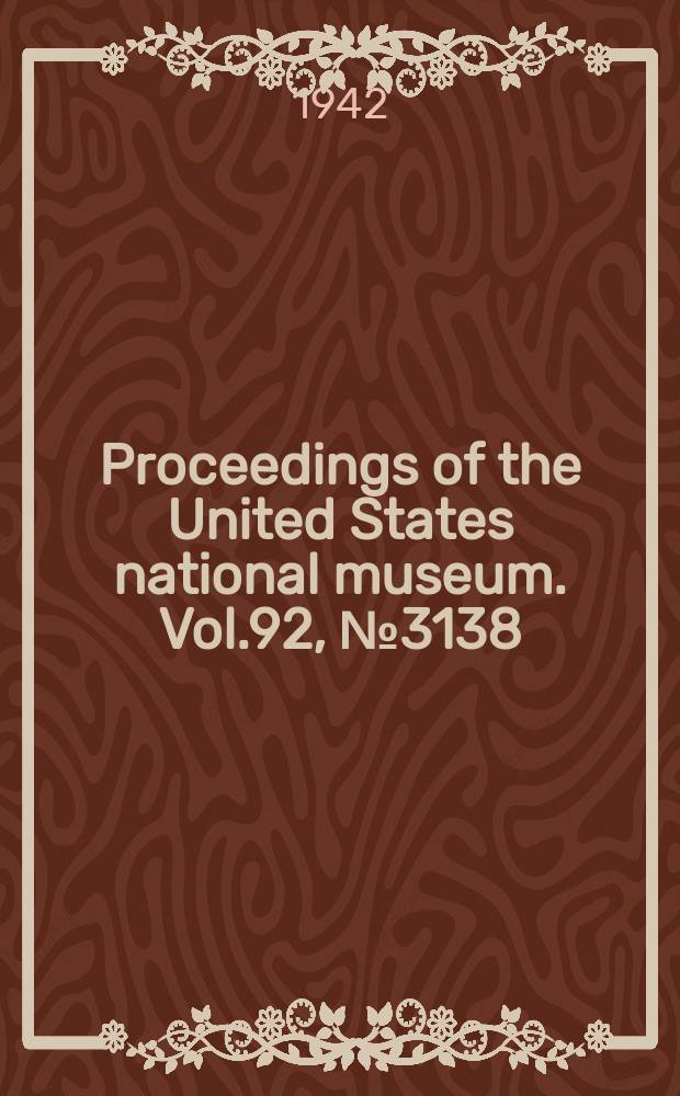 Proceedings of the United States national museum. Vol.92, №3138 : A new stomatopod crustacean from the west coast of Mexico