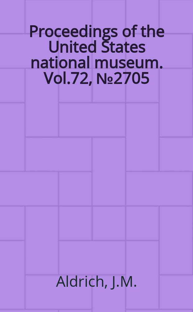 Proceedings of the United States national museum. Vol.72, №2705 : New species of two-winged flies of the family cyrtidae, with a new genus from the Philippines