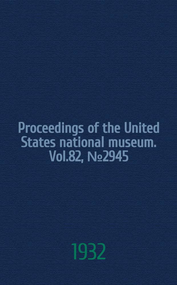 Proceedings of the United States national museum. Vol.82, №2945 : Description of a tick, Dermacentor halli from the Texas peccary, with a key to the North American species of Dermacentor