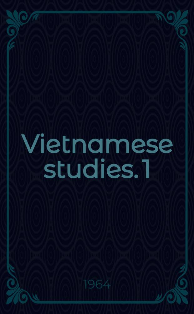 Vietnamese studies. 1 : South Vietnam 1964