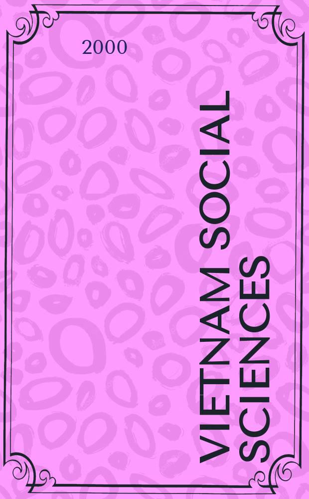 Vietnam social sciences : Bimonth. rev. 2000, №4(78)