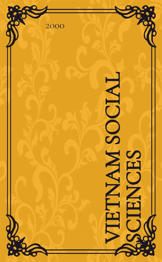 Vietnam social sciences : Bimonth. rev. 2000, №6(80)