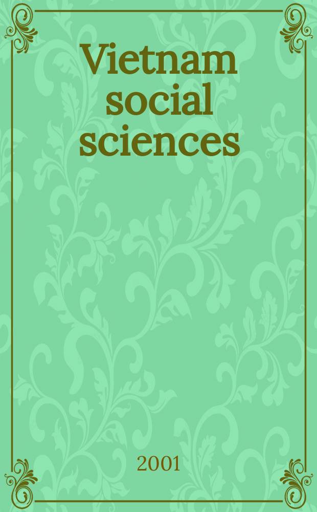 Vietnam social sciences : Bimonth. rev. 2001, №1(81)
