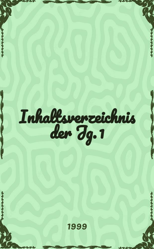 Inhaltsverzeichnis der Jg. 1(1953) - 45(1997)