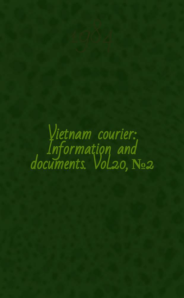 Vietnam courier : Information and documents. Vol.20, №2