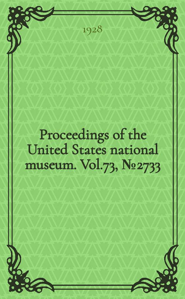 Proceedings of the United States national museum. Vol.73, №2733 : A revision of the lizards of the genus Ctenosaura