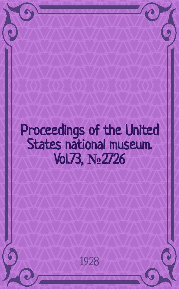 Proceedings of the United States national museum. Vol.73, №2726 : Two common species of parasitic crustacea (sacculinidae) of the West Indies