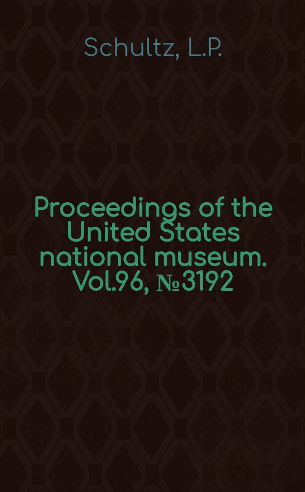Proceedings of the United States national museum. Vol.96, №3192 : Three new sciaenid fishes of the genus Ophioscion from the Atlantic coasts of Central and South America