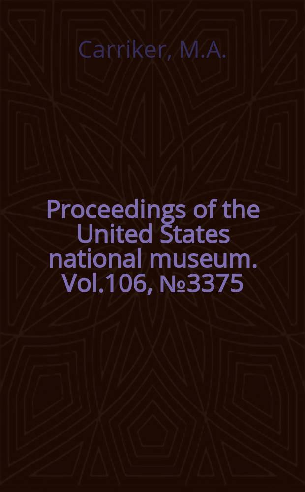 Proceedings of the United States national museum. Vol.106, №3375 : Studies in neotropical Mallophaga, XVI: bird lice of the suborder ischnocera