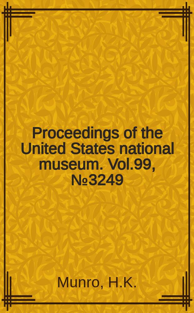 Proceedings of the United States national museum. Vol.99, №3249 : A remarkable new species of trypetid fly of the genus Ceratitis (Sensu stricto) from East Africa in the collection of the United States National museum