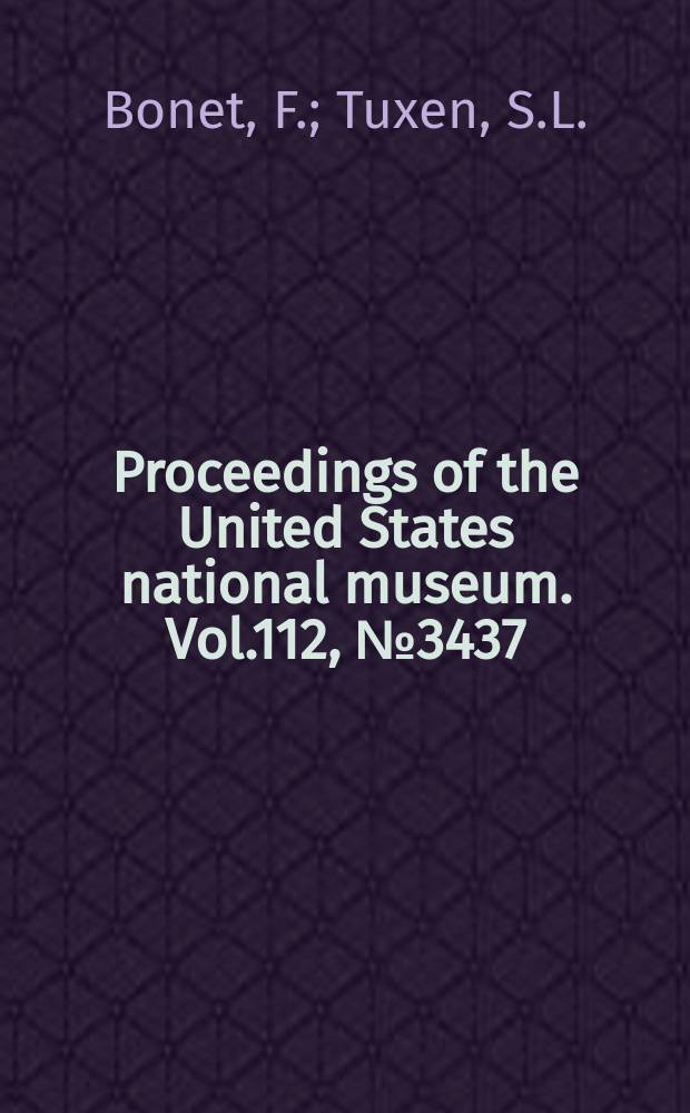 Proceedings of the United States national museum. Vol.112, №3437 : Reexamination of species of Protura described by H.F. Ewing