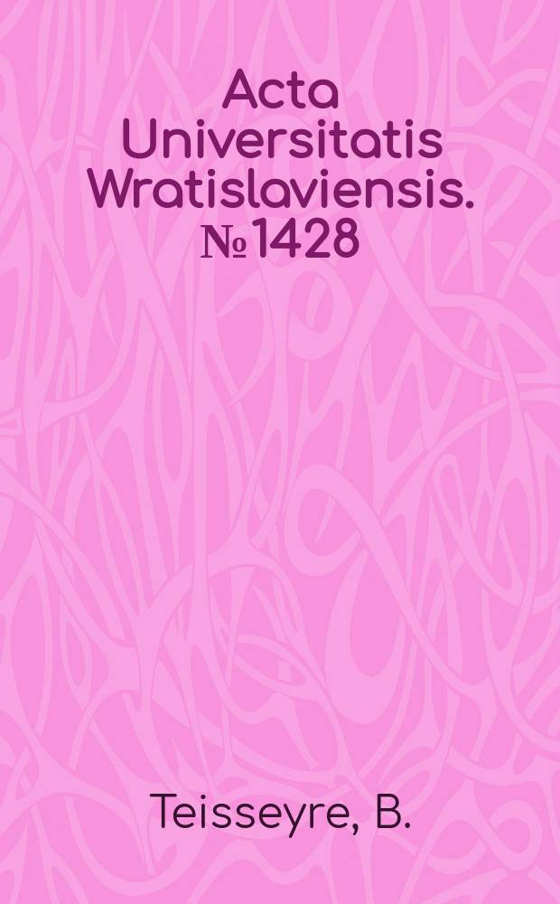 Acta Universitatis Wratislaviensis. №1428 : Otwornice kredy górnej z niecki...