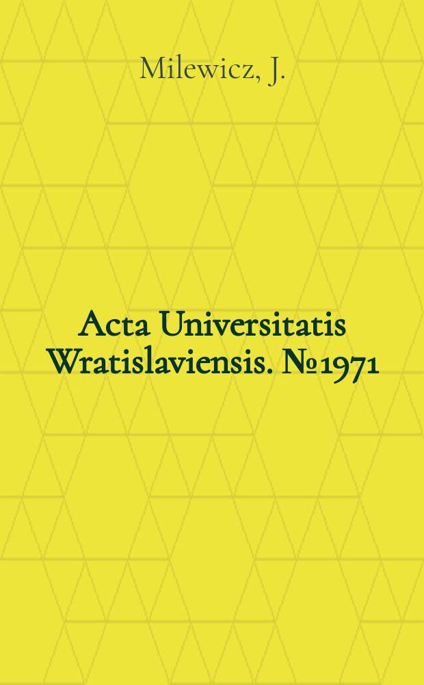 Acta Universitatis Wratislaviensis. №1971 : Górna kreda depresji..