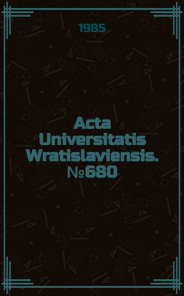 Acta Universitatis Wratislaviensis. №680 : Komunikowanie masowe w wychowaniu