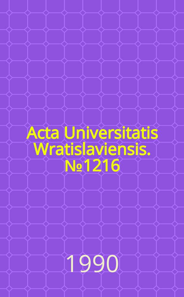 Acta Universitatis Wratislaviensis. №1216 : Analiza związków między..