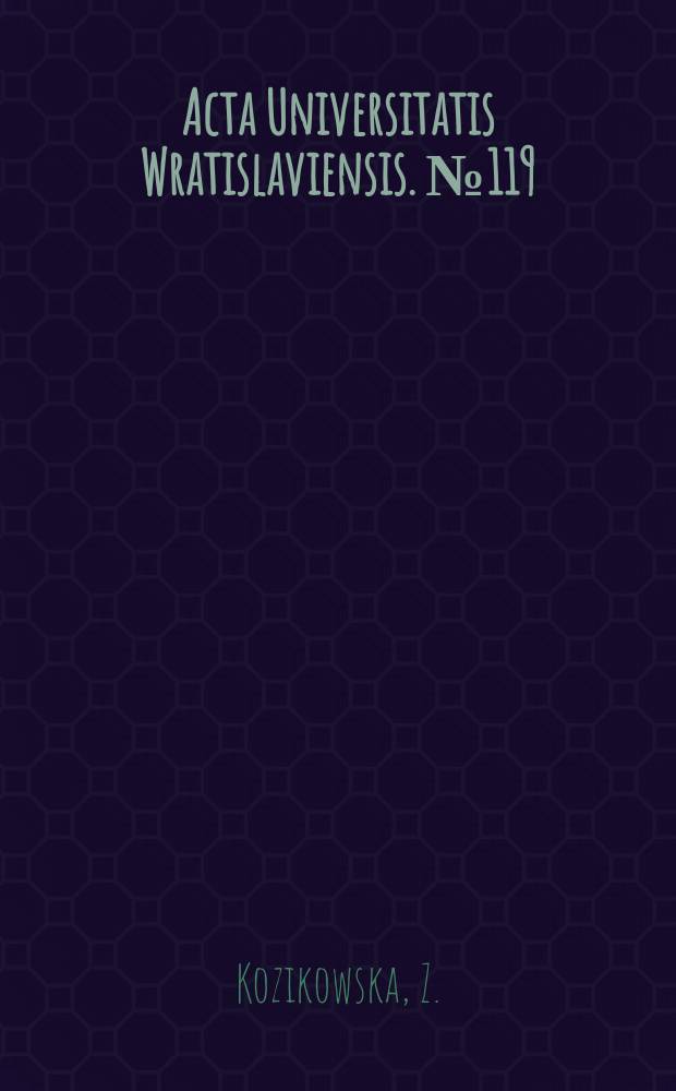 Acta Universitatis Wratislaviensis. №119 : Analiza populacji ryb w jeziorach okolic Mikołajek na Mazurach