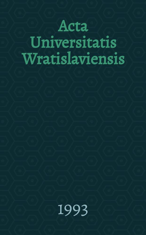 Acta Universitatis Wratislaviensis