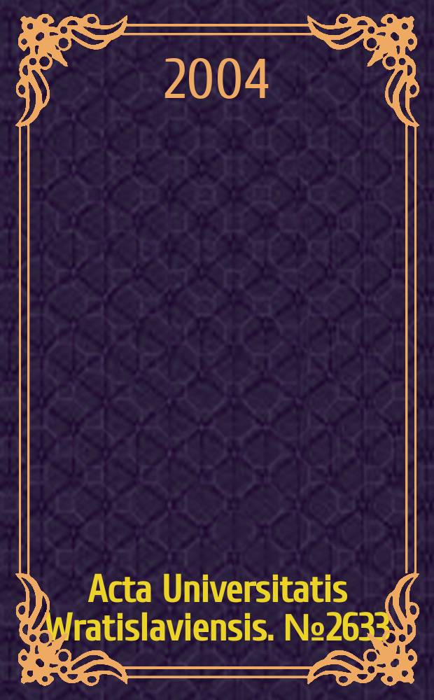 Acta Universitatis Wratislaviensis. №2633 : Tradycje historyczne parazytologii ..