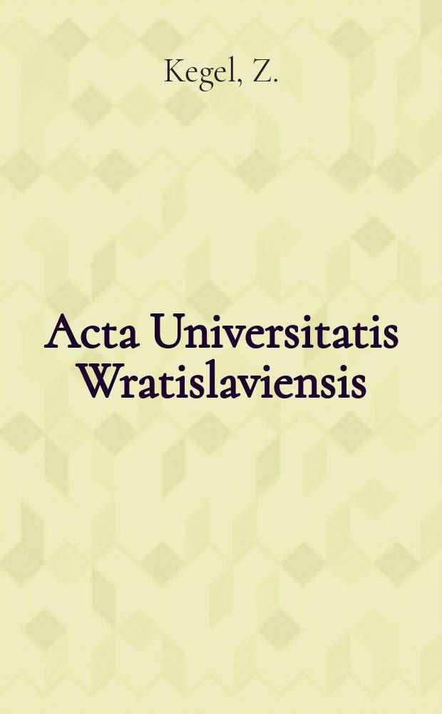 Acta Universitatis Wratislaviensis : Ekspertyza ze stanowiska procedury