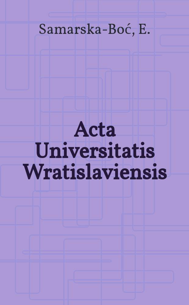 Acta Universitatis Wratislaviensis : Układy powiązań w kooperacji