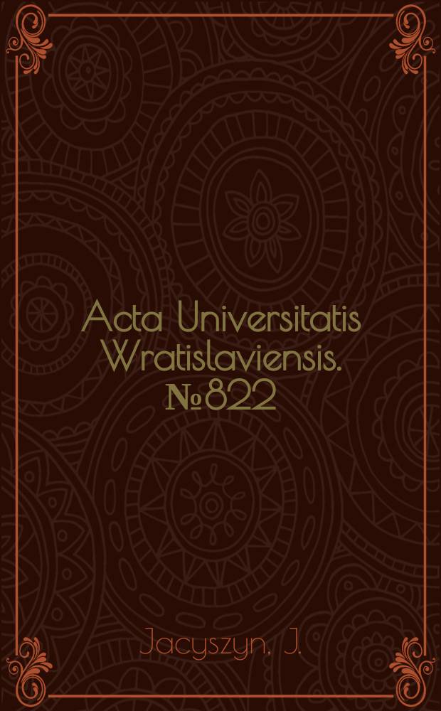 Acta Universitatis Wratislaviensis. №822 : Organizacja prawna przewozów...