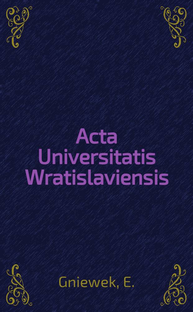 Acta Universitatis Wratislaviensis : Własność osobista domów mieszkalnych..
