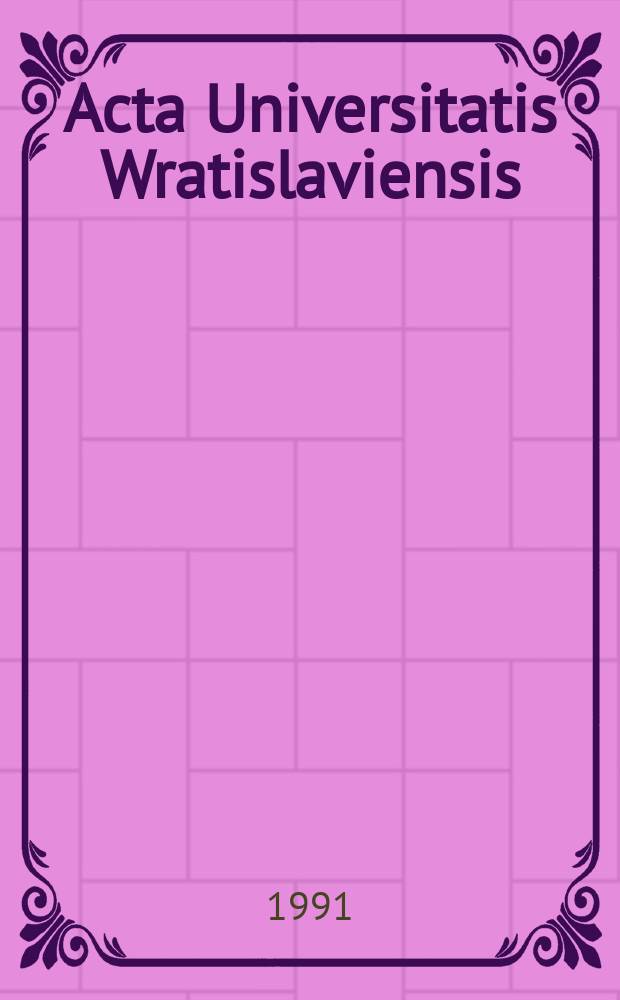 Acta Universitatis Wratislaviensis : (Studia i rozprawy)