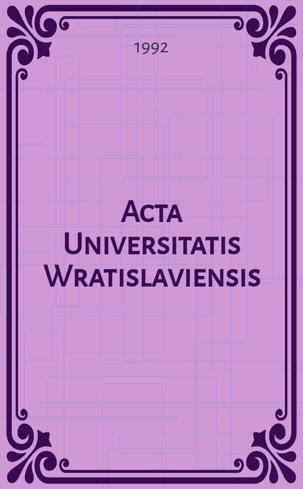 Acta Universitatis Wratislaviensis : (Studia historyczno-prawne)