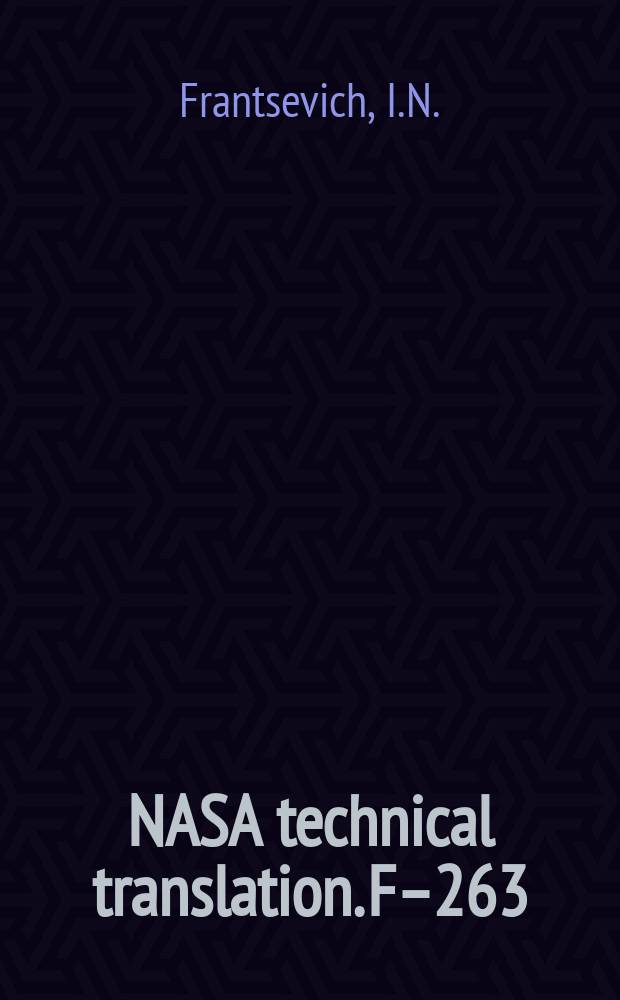 NASA technical translation. F–263 : The state of carbon in titanium, tantalum, and tungsten