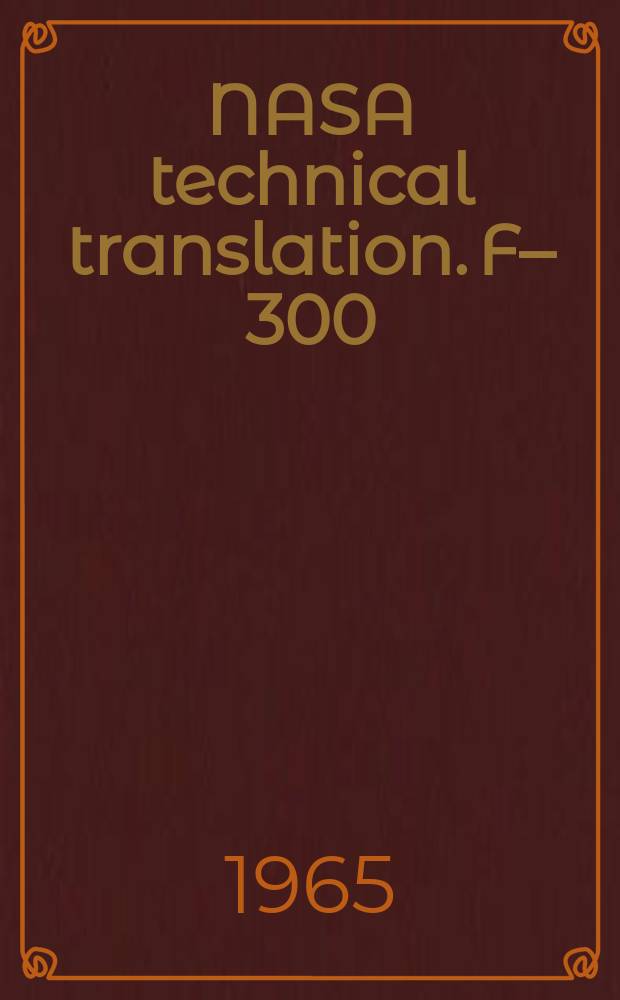 NASA technical translation. F–300 : On the resonance concept in systems of linear and nonlinear ordinary differential equations