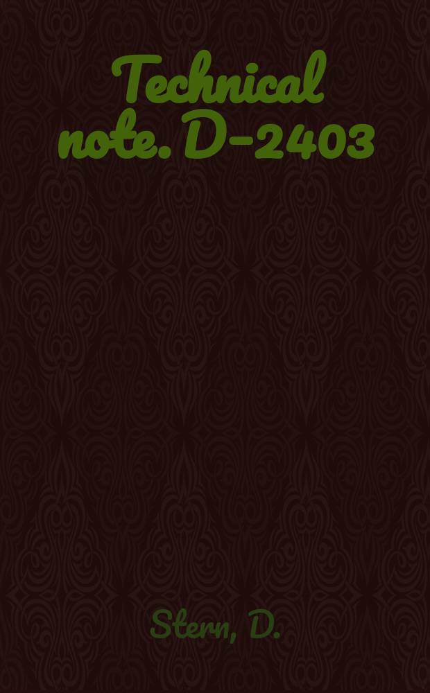 Technical note. D–2403 : A Simple model of the interplanetary magnetic field