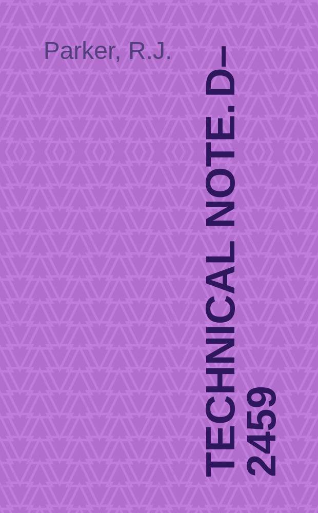 Technical note. D–2459 : Surface failure of titanium carbide cermet and silicon carbide balls in rolling contact at temperatures to 2000°F
