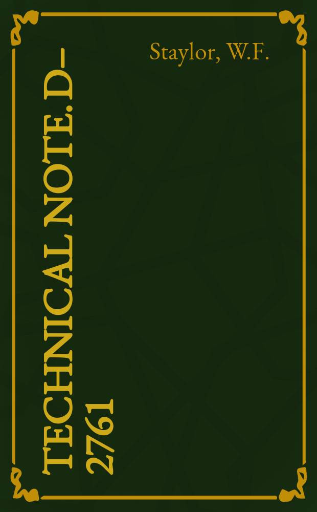 Technical note. D–2761 : After body pressures on boattailed bodies of revolution having turbulent boundary layers at Mach 6