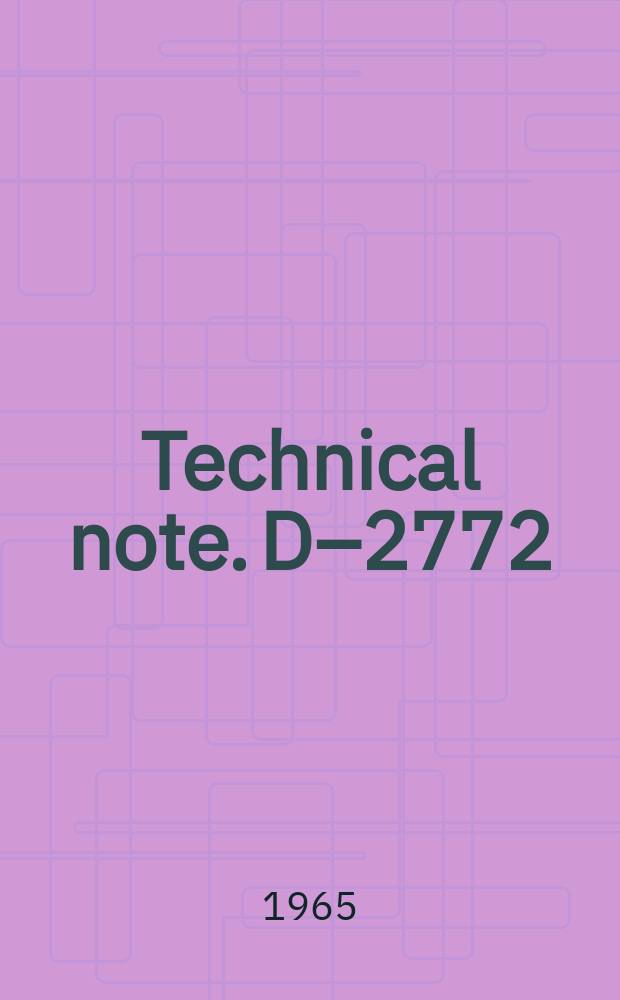 Technical note. D–2772 : Stability of multistep methods in numerical integration