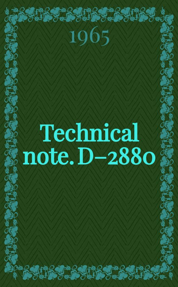 Technical note. D–2880 : Apollo entry tracking: a shipboard unified S-band interferometer system