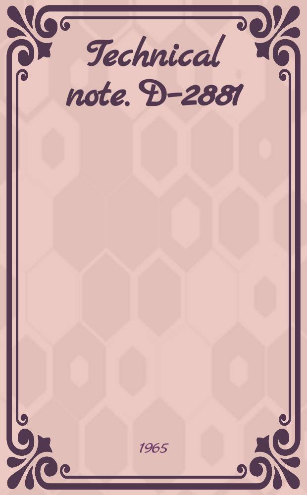 Technical note. D–2881 : A mixing model for rocket engine combustion