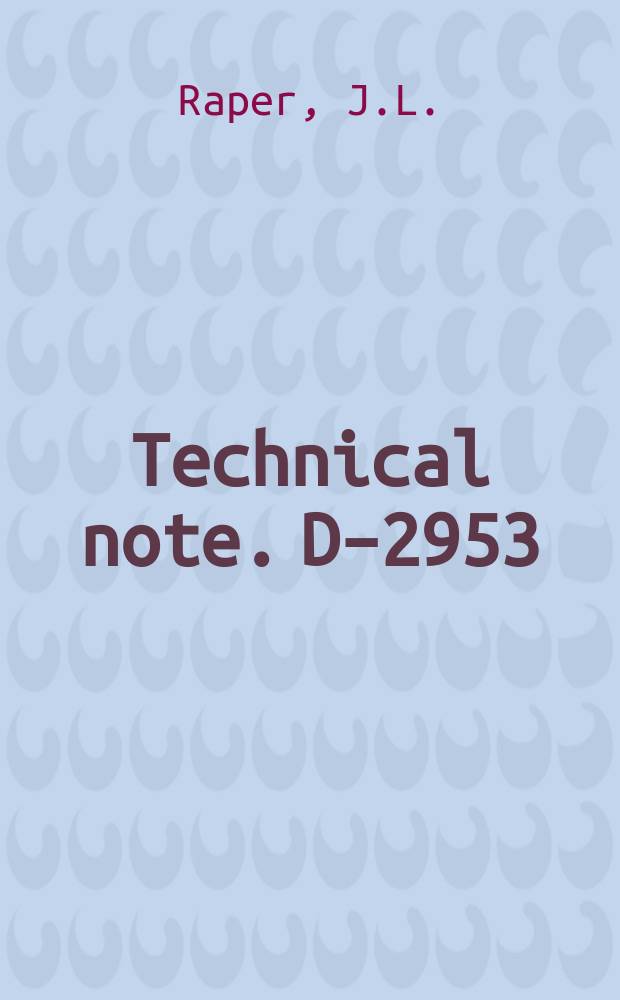 Technical note. D–2953 : Flight-test temperature data for an Altair-IIC1 rocket motor