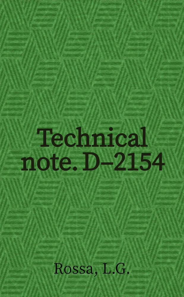 Technical note. D–2154 : A parametric study of constant thrust, electrically propelled Mars and Venus orbiting probes