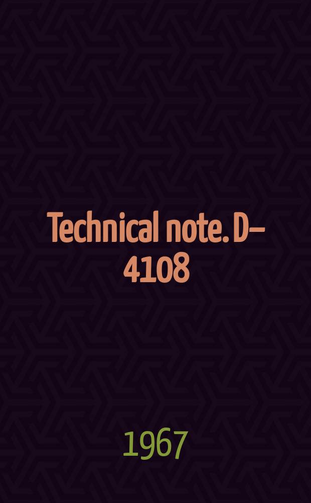 Technical note. D–4108 : Generalized decomposition theory of finite sequential machines